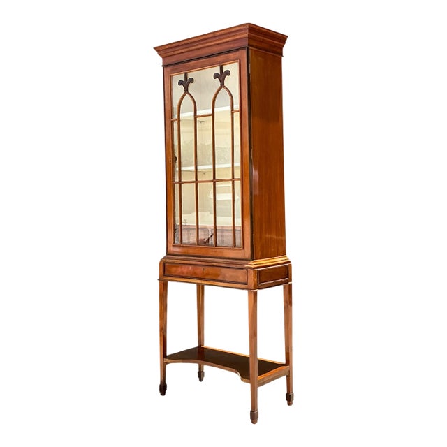 Vintage Mahogany Glass Display Cabinet For Sale