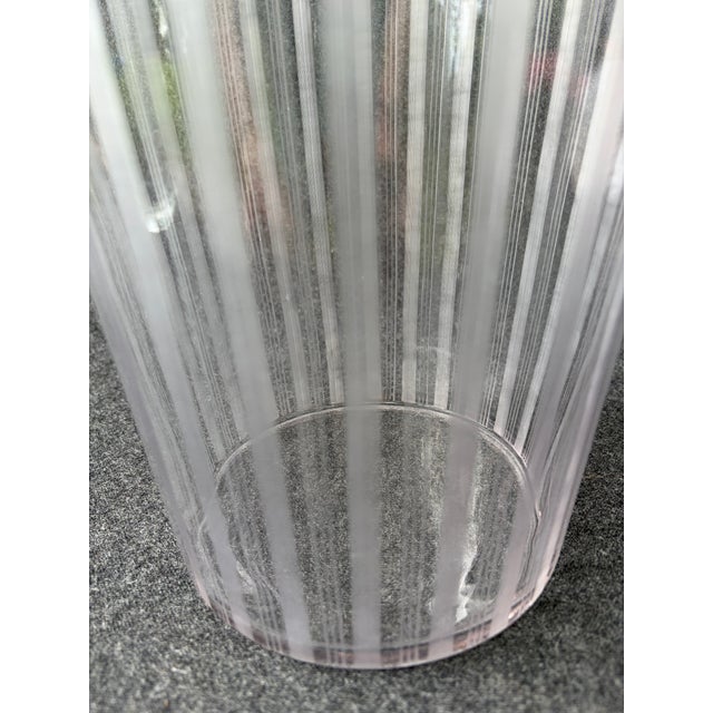 Large Vintage Clear Ethed Crystal Vase For Sale - Image 10 of 18