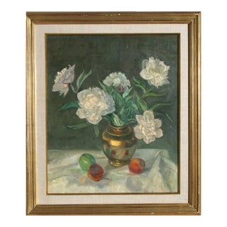 Untitled - White Flowers Still Life, Adela Smith Lintelmann, Painting For Sale