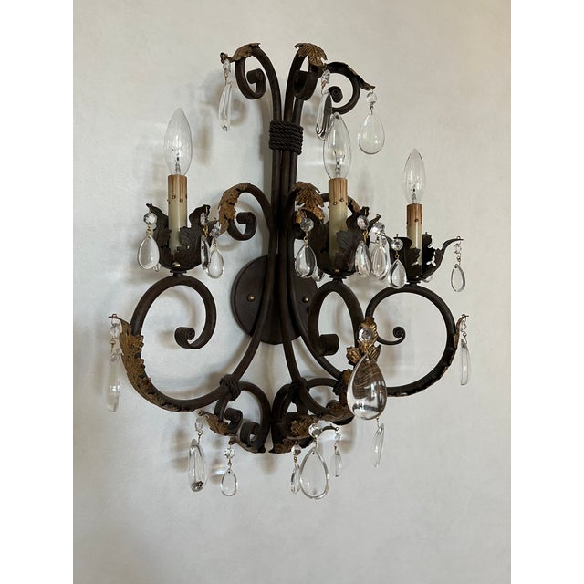 Vintage French Provincial Wall Sconces by Currey & Company - a Pair For Sale - Image 11 of 13