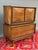 Striking mid-century modern gentleman’s chest by United Furniture Co.,Attributed, featuring the iconic diamond sculpted...