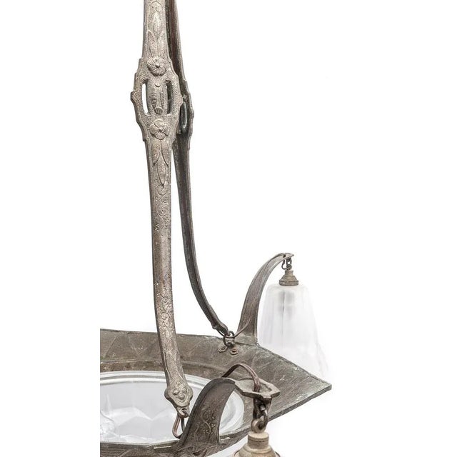 Art Deco Degué Chandelier in Glass Paste, 1930s For Sale - Image 3 of 12