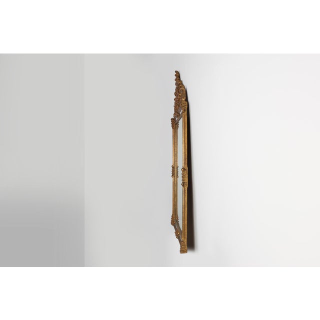 Gold 20th Century Baroque Revival Mirror in Gilded Resin from Deknudt, Belgium, 1950s For Sale - Image 8 of 13