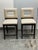 Design Plus Gallery presents a Pair of Bespoke Leather Counter Height Stools. The stools have cream leather upholstery...