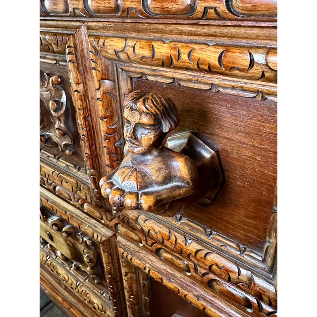 Late 19th Century Late 19th Century Carved Continental European Chest or Console in the Alpine Tradition With Figural Fronts For Sale - Image 5 of 12
