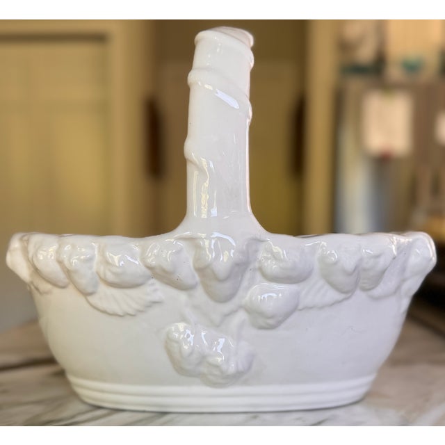 Ceramic Made in Portugal Vintage Strawberry Motif Ceramic Basket For Sale - Image 7 of 14