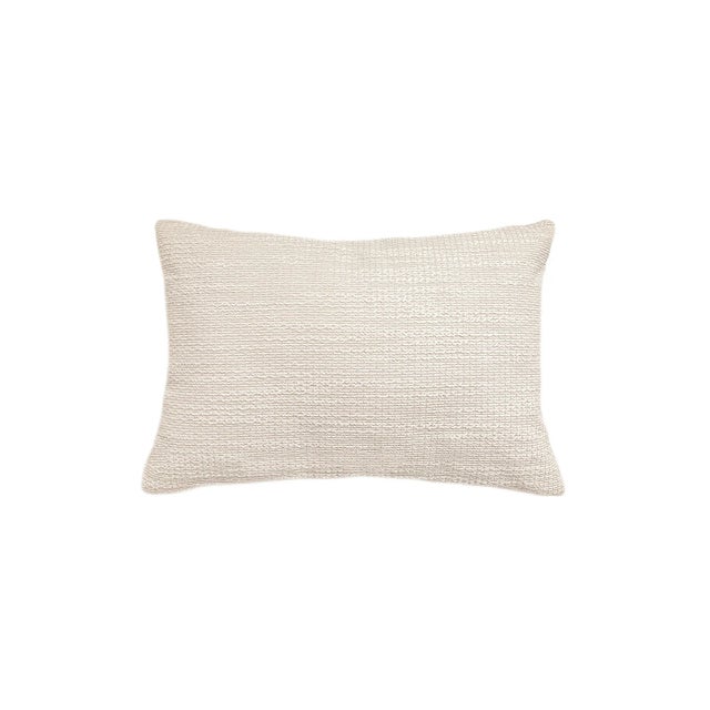 Plastic Natural Waves 14x20 Beige Indoor Outdoor Pillow For Sale - Image 7 of 7