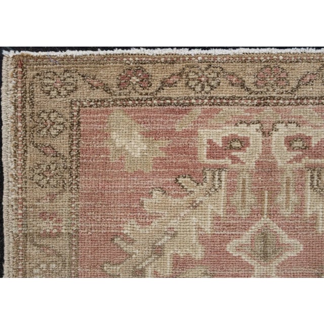 Oriental Hand Knotted Vintage Turkish Mini Rug 1'9" x 3' For Sale - Image 4 of 6