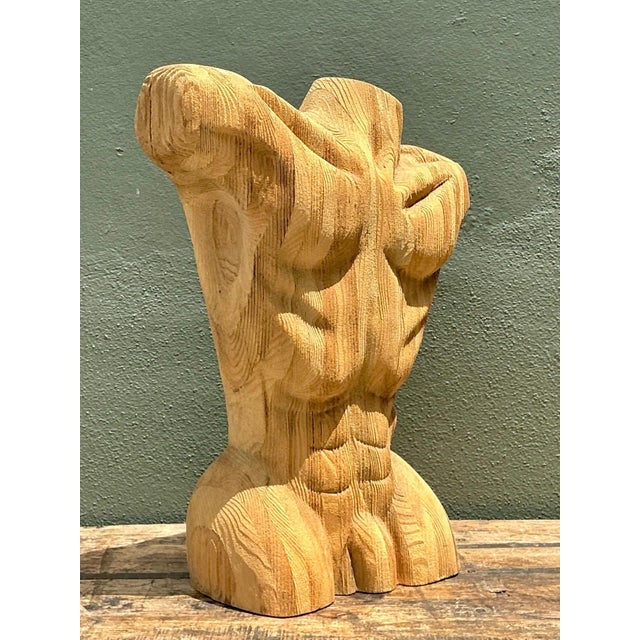 Vintage Abstract Carved Wood Torso For Sale - Image 17 of 18