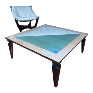 1980s Memphis Design Italian Black Lacquer Coffee Table