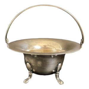 Empire Silver Co Silverplate Footed Serving Bowl With Greek Key Handle