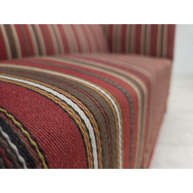 Danish 2-Seater Sofa in Red Striped Wool, 1960s For Sale - Image 4 of 18