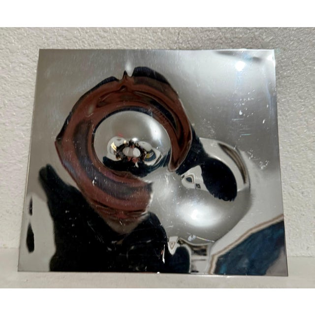 Willy Weber, Swiss Op Art Mirror Polished Metal Stainless Steel Sculpture Relief Will Weber, 1977 For Sale - Image 4 of 18