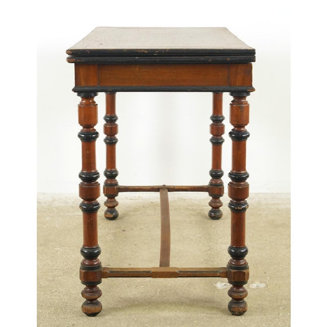Vintage European Wooden Bridge Game Table For Sale - Image 9 of 13