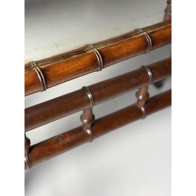 Wood Faux Bamboo Cheval Mirror, 1900s For Sale - Image 7 of 18