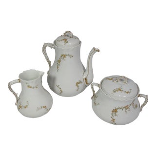 1940s Haviland Limoges Porcelain Tea Service - 3 Pc For Sale