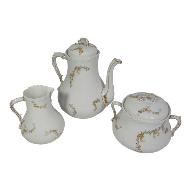 1940s Haviland Limoges Porcelain Tea Service - 3 Pc For Sale