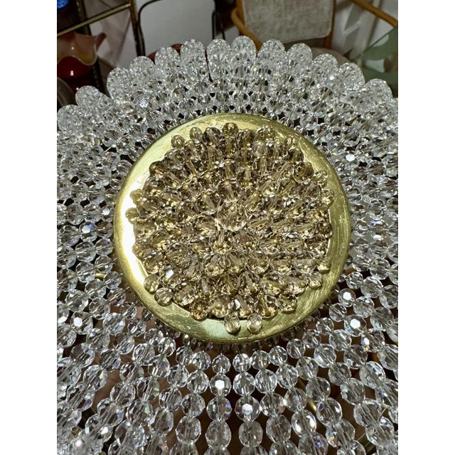 French Empire Style Crystal Basket Pendant Light, 1950s For Sale - Image 4 of 7