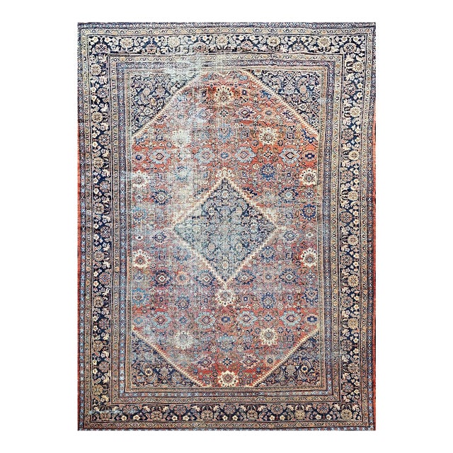 19th Century Persian Ziegler Mahal Sultanabad in Allover Geometric Pattern For Sale