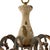 Antique French eight arm chandelier. Iron frame hung with patinated wooden beads, pendants, and candle holders. Beeswax...