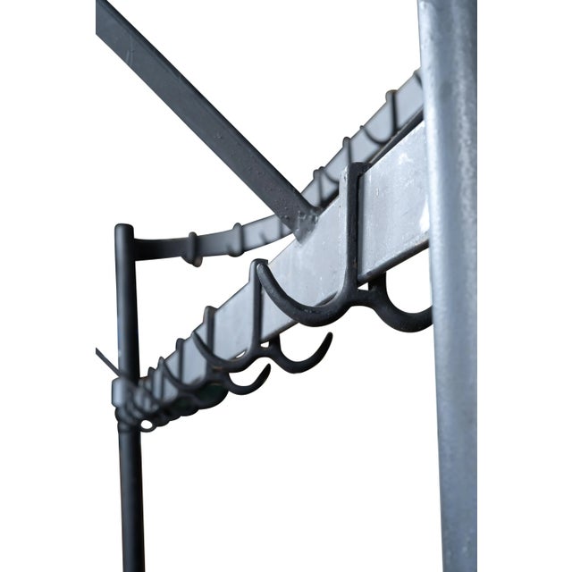 Metal Vintage Butchers Block Island With Cast Iron Double Rack For Sale - Image 7 of 11