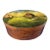 1980's Oval Bentwood Shaker Box, Folk Art Rural Scene, Artist Signed Inez, 11" For Sale