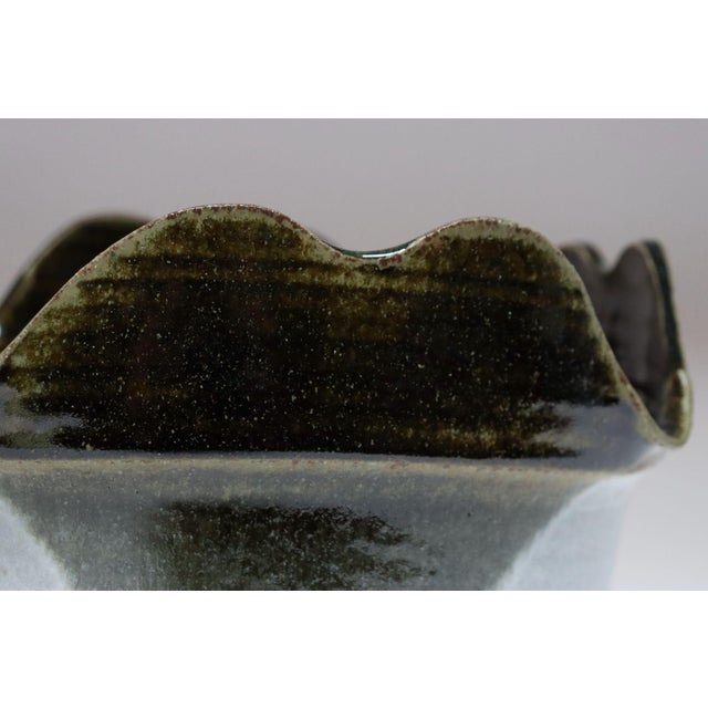 Vintage Blue and Green Studio Pottery Square Planter by Deanna Nichols For Sale - Image 13 of 16