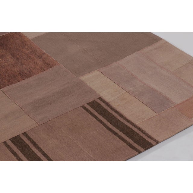 Vintage Turkish Patchwork Rug in Soft Brown and Beige Tones - Rug & Kilim For Sale In New York - Image 6 of 10