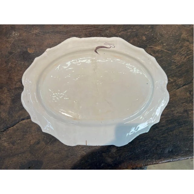 Antique White Great 18th Century Polychrome French Faience Platter For Sale - Image 8 of 8