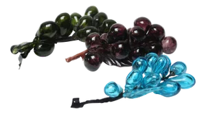Set of Three Vintage Blown-Glass Grape Clusters