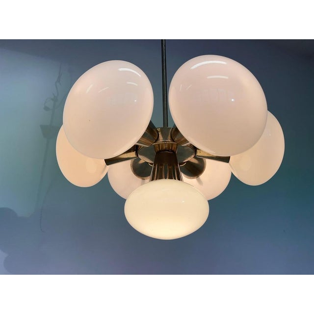 Space Age Chrome Sputnik 7-Flamming Pendant, Czechoslovakia, 1970s For Sale - Image 4 of 10