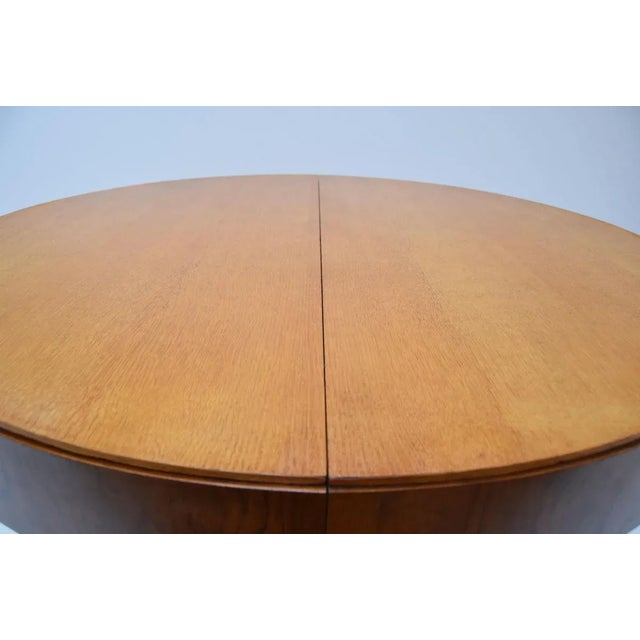 Round Folding Dining Table by Jindrich Halabala, Czechoslovakia, 1950s For Sale - Image 8 of 11