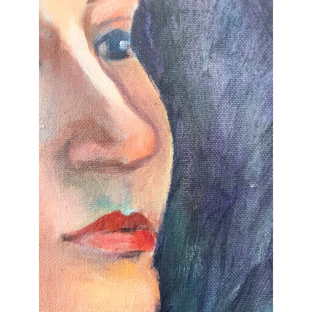 Wood 1961 Portrait of a Lady, by Estee Shore For Sale - Image 7 of 12