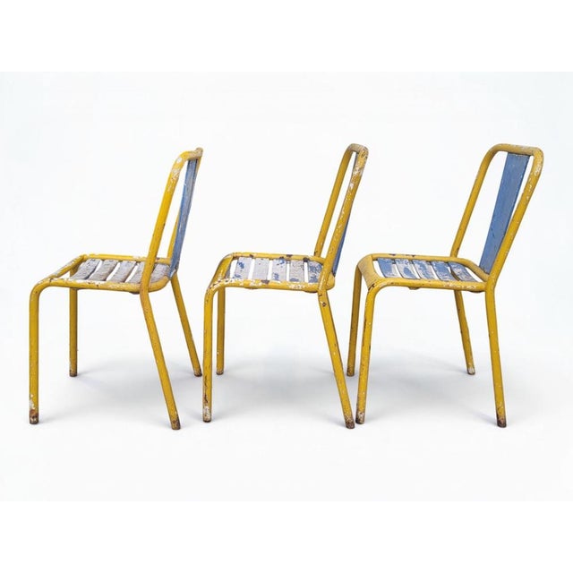 Industrial T4 Chairs by Xavier Pauchard for Tolix, 1950s, Set of 3 For Sale - Image 3 of 13