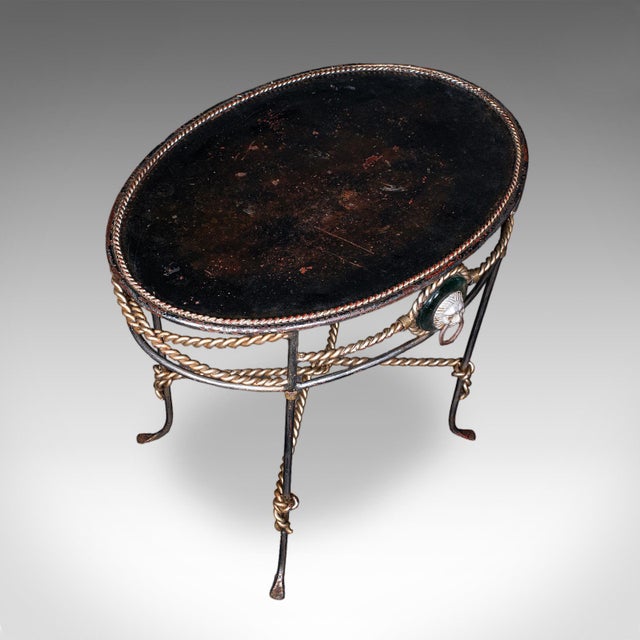 Pair of Vintage Garden Tables, French, Cast Iron, Oval, Veranda, Serving, c.1970 For Sale - Image 4 of 12