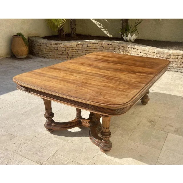 Large Walnut Dining Table For Sale - Image 9 of 13