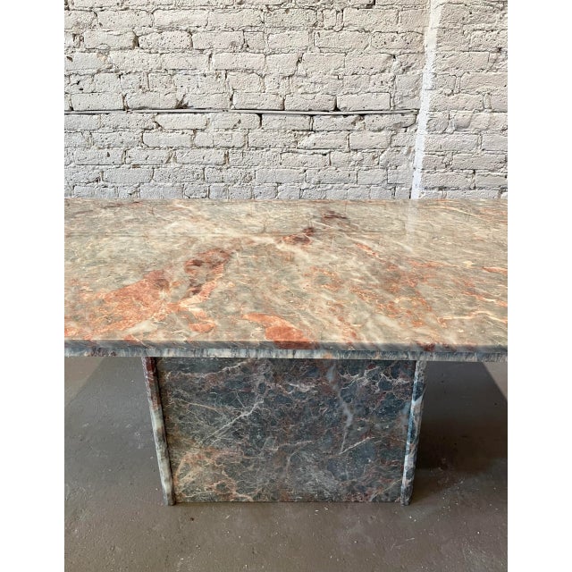 1980s Italian Fior Di Pesco Marble Postmodern Vintage Dining Table For Sale - Image 12 of 13