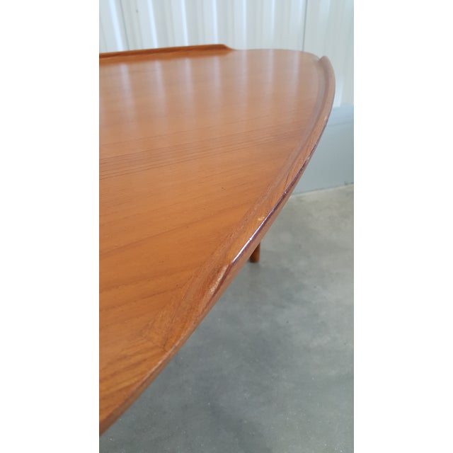 1960s Danish Modern Aakjaer Teak Guitar Pick Coffee Table