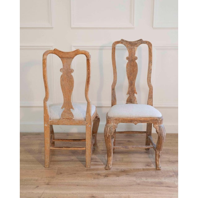 Pair of Swedish Rococo Chairs with Traces of Original Paint, Circa 1770 For Sale - Image 4 of 13