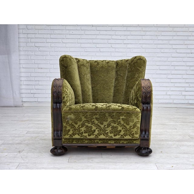 1950s Vintage Danish Relax Chair in Furniture Velour, 1950s For Sale - Image 5 of 18