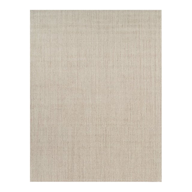 Rug & Kilim’s Oversized Modern Textural Solid Rug in Beige Tones and Striae - 13x17 For Sale