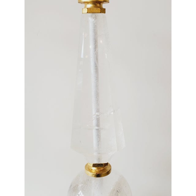 Late 20th Century Rock Crystal Obelisk & Sphere Form Table Lamps - A Pair For Sale - Image 10 of 10