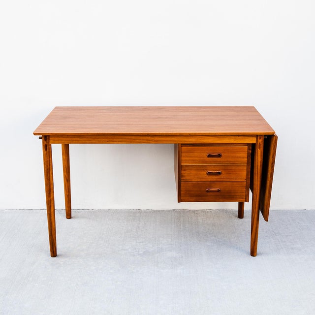 Wood 1960s Arne Vodder Danish Modern Expandable Teak Writing Desk For Sale - Image 7 of 18