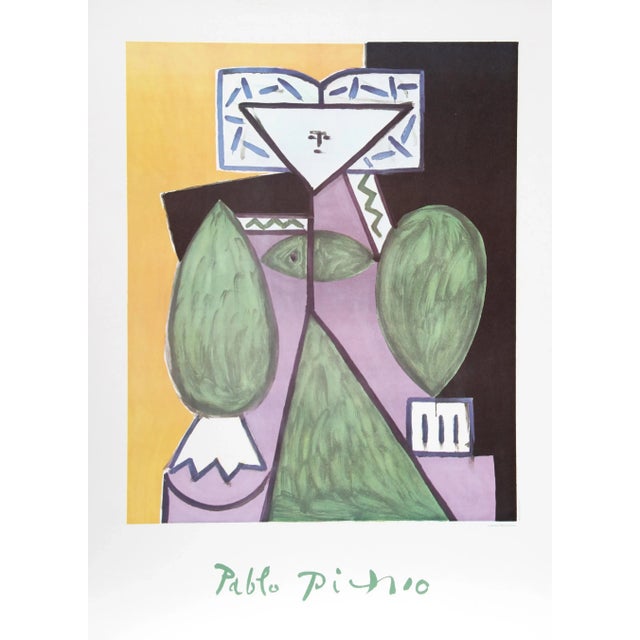 1980s "Femme en Vert et Mauve" Lithograph After Pablo Picasso For Sale