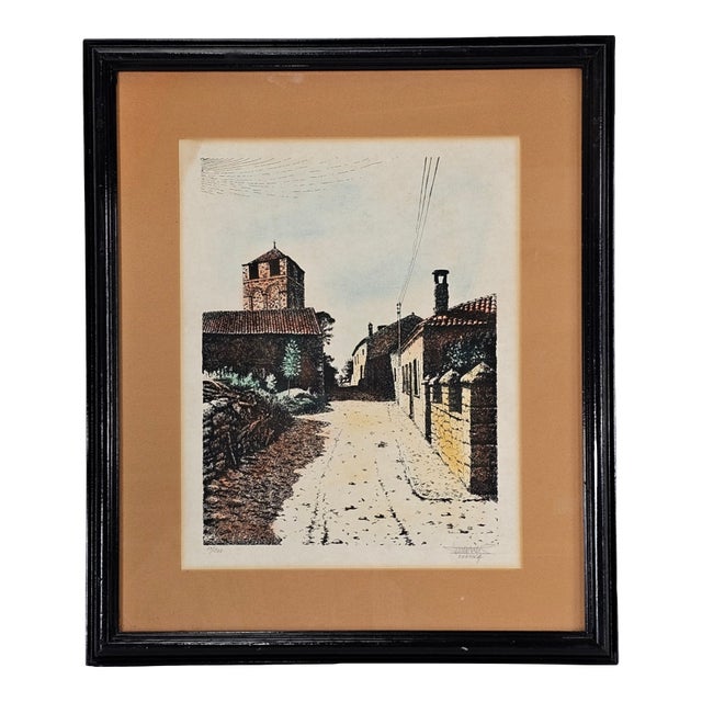 Italian Black and White Portrait Print, Framed and Signed Cortina, 1990s For Sale