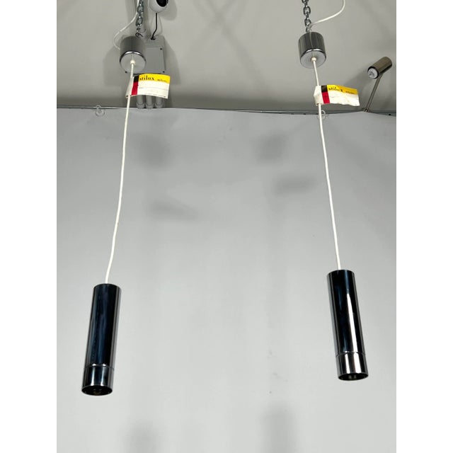 Chrome Pendant Lamps from Stilux Milano, 1970s, Set of 2 For Sale - Image 10 of 12