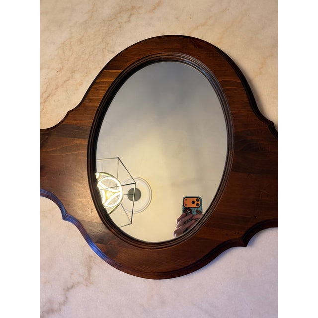 American Vintage Ethan Allen Old Tavern Antiqued Pine Hall Mirror With Coat & Hat Hooks For Sale - Image 3 of 12