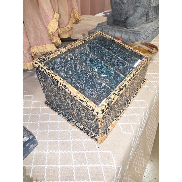 Paper Antique Paper and Glass Display Box For Sale - Image 7 of 8