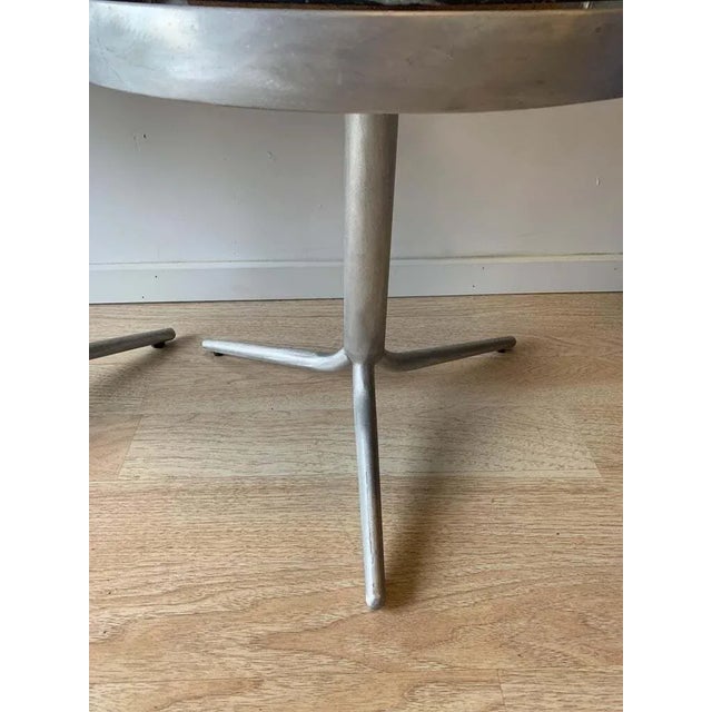 Black Aluminum and Marble Side Tables - a Pair For Sale - Image 8 of 12