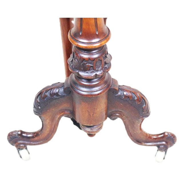 English Victorian Period Burl and Satinwood Inlaid Sutherland Drop Leaf Table For Sale - Image 6 of 12